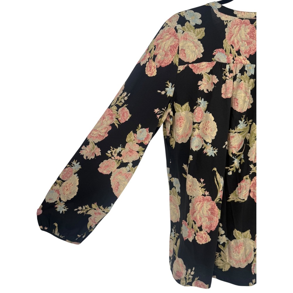 Lauren Ralph Lauren Womens Floral Cotton Henley Long Sleeve Blouse Top Size XL - Picture 10 of 11